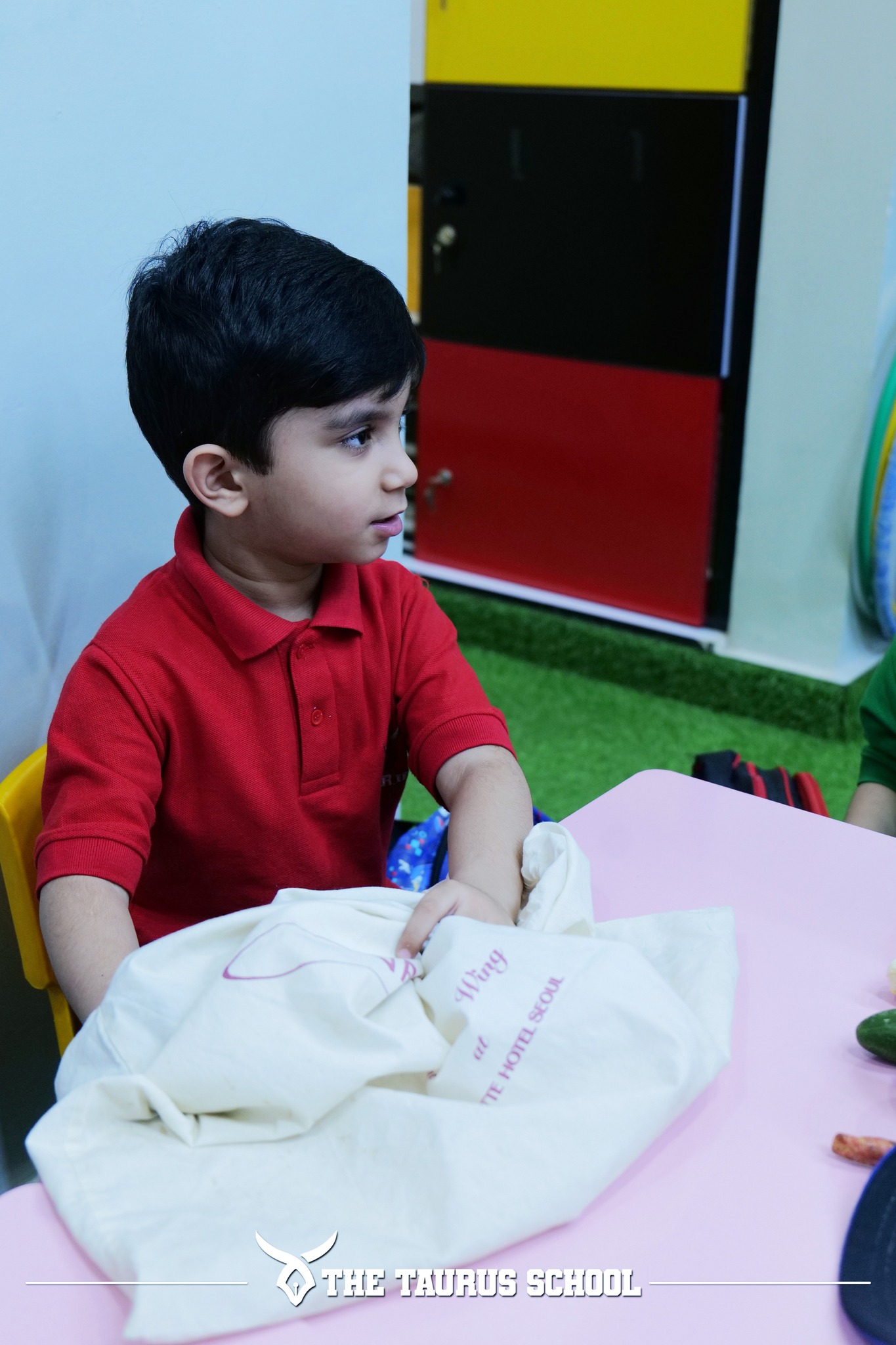 Child creating crafts