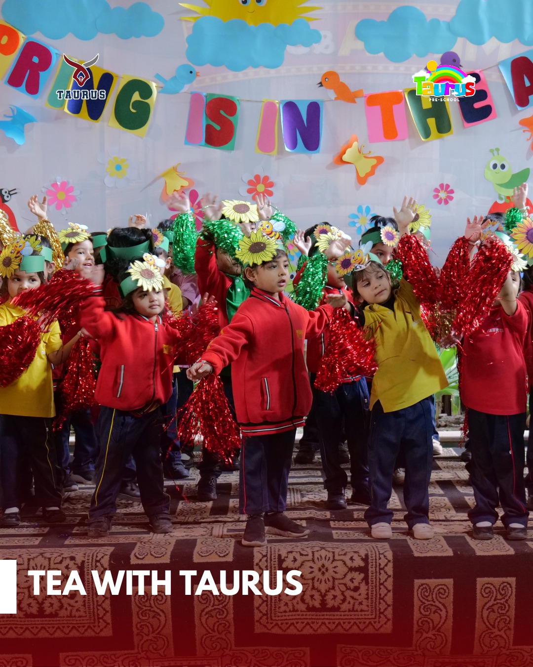 Nursery students performing on stage