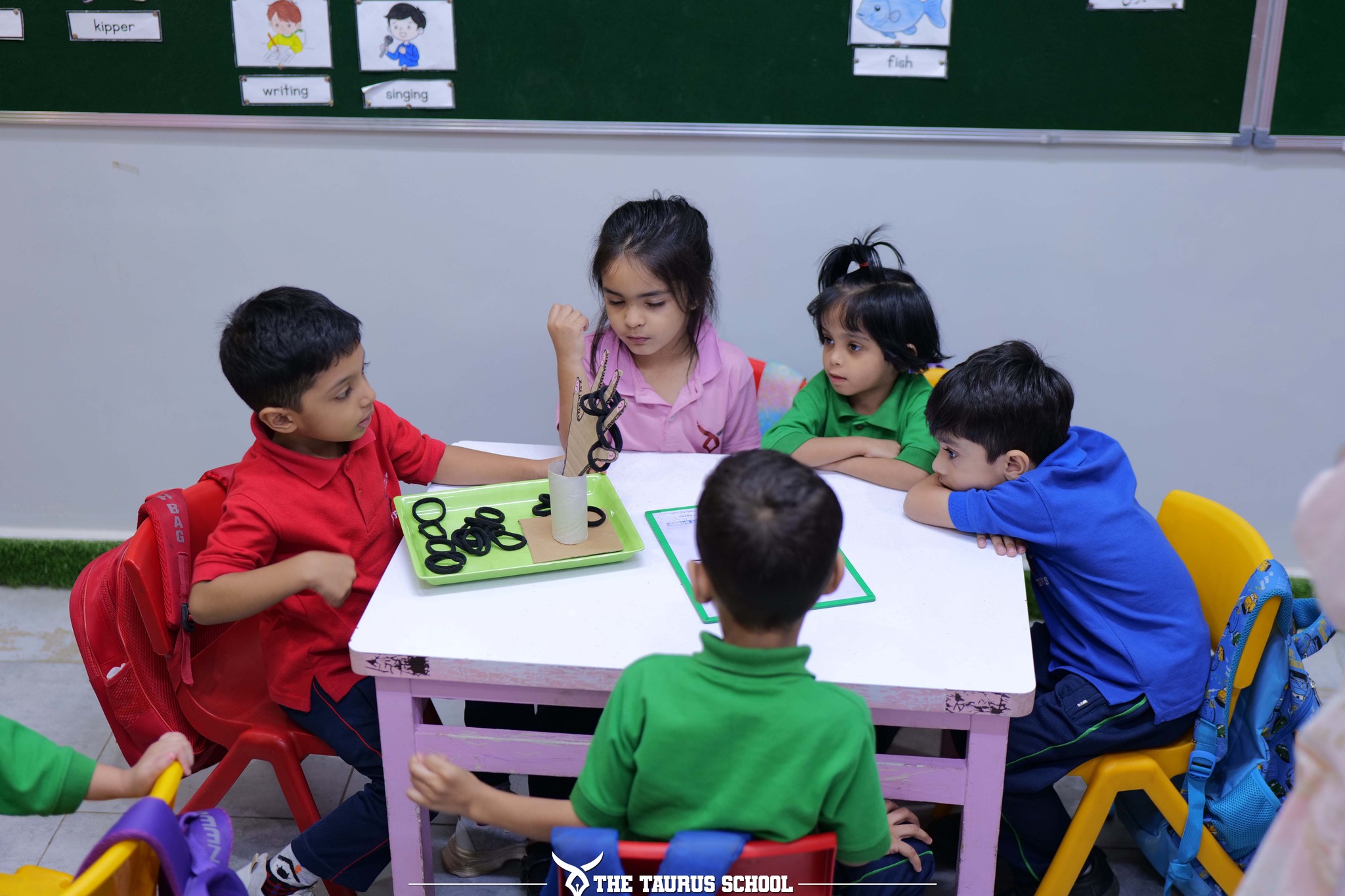 Children learning with joy